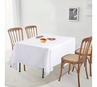 Trimming Shop Nappe Tissu Premium Qualité Durable Table Housse Décoration Mariage Banquets Corporate Fêtes Fêtes - Blanc, 177cmx177cm - Lot de 1