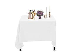 Trimming Shop Nappe Tissu Premium Qualité Durable Table Housse Décoration Mariage Banquets Corporate Fêtes Fêtes - Blanc, 177cmx177cm - Lot de 10