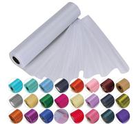 Trimming Shop Neige Organza Pur Rouleaux Paillette Tissu pour Mariage Noël Fête Chaise Écharpe Chemins de Table Décorations 29cm X 25m - Blanc, 29 cm