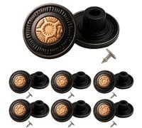 Trimming Shop Noir 17mm Laiton Jeans Bouton Marteau sur Punaise Boutons avec Aluminium Arrière Broche Main Pressé Clous pour Vêtements Réparation,Demins,Vestes - Black with Copper, 17mm