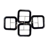 Trimming Shop Noir Ceinture Couvert Boucles - PVC Mode Fermoirs avec Barre pour Couture Vêtements,Vêtements Réparation Ceintures Manteaux Sacs Pluie Vestes,et Arts Artisanat - 50mm Intérieur - Total L