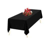 Trimming Shop Noir Nappe en Coton rectangulaire-Polyester, Couverture de Table de draps Premium de 90 "x 156", Tissu de Tissu Lavable pour Mariages, banquets, fêtes, Table à Manger, 1pc