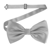 Trimming Shop Nœuds papillon pour homme, satin polyester solide coloré et uni, réglable, pré-noués, élégants, pour tenue décontractée et formelle, accessoire de mariage et de fête, gris clair, taille