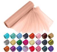 Trimming Shop Organza Rouleau Neige Transparent Paillette Tissu 25m X 29cm pour Mariage Venue, Chaise Nud Écharpe, Chemin de Table, Noël Événement, Fête Décoration, Rose Doré