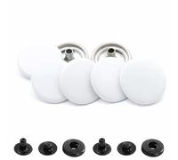 Trimming Shop Pack de 4-Part Boutons-Pression en Métal - 15mm Snap Ressort Attaches - Manuel Outil Fixation - pour Réparation Vêtements, Sacs, Voiture Hoods, Bateau Housses, et Sangles - Blanc