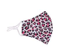 Trimming Shop Réutilisable Lavable 3 Couches Coton Tissu - Blanc & Rose - Imprimé Léopard, One Size Fits Most, 4 pièces