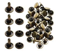 Trimming Shop Rivets à Double Capuchon Clous tubulaires en métal pour la réparation et Le Remplacement de vêtements, la Couture, la Maroquinerie, 10 mm x 9 mm, Bronze, 100 Ensembles