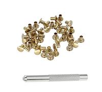 Trimming Shop Rivets Semi-tubulaires en Fer à tête Plate pour Remplacement et réparation, Scrapbooking, Loisirs créatifs, projets de Bricolage, Or, 8 mm x 7,5 mm