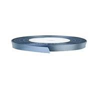 Trimming Shop Rouleau de ruban argenté foncé - 10 mm x 25 m - Satin double face aux couleurs vives - 100 % polyester - pour emballage cadeau, décoration, loisirs créatifs - Lavable en machine