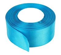 Trimming Shop Rouleau de ruban bleu turquoise - 50 mm x 25 m - Satin double face aux couleurs vives - 100 % polyester - pour emballage cadeau, décoration, loisirs créatifs - Lavable en machine