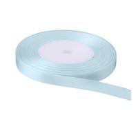 Trimming Shop Rouleau de ruban bleu vapeur - 15 mm x 25 m - Satin double face aux couleurs vives - 100 % polyester - pour emballage cadeau, décoration, loisirs créatifs - Lavable en machine