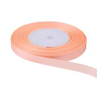 Trimming Shop Rouleau de ruban couleur pêche - 15 mm x 25 m - Satin double face aux couleurs vives - 100 % polyester - pour emballage cadeau, décoration, loisirs créatifs - Lavable en machine