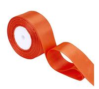 Trimming Shop Rouleau de ruban orange 20 mm x 25 m Satin double face Couleurs vives 100 % polyester pour emballage cadeau, décorations, arts et loisirs créatifs Lavable en machine