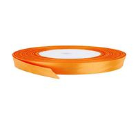 Trimming Shop Rouleau de ruban orange fluo - 15 mm x 25 m - Satin double face aux couleurs vives - 100 % polyester - pour emballage cadeau, décoration, loisirs créatifs - Lavable en machine