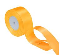 Trimming Shop Rouleau de ruban orange mandarine - 20 mm x 25 m - Satin double face aux couleurs vives - 100 % polyester - pour emballage cadeau, décoration, loisirs créatifs - Lavable en machine