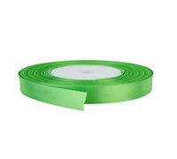 Trimming Shop Rouleau de ruban vert - 15 mm x 25 m - Satin double face aux couleurs vives - 100 % polyester - pour emballage cadeau, décoration, loisirs créatifs - Lavable en machine