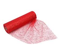 Trimming Shop Rouleau de tulle à paillettes pour tutu, décoration de mariage, sapin de Noël, emballage cadeau, couronne de Noël, décoration de fête, 28 cm x 27 m - Rouge