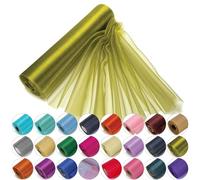 Trimming Shop Rouleau en organza Snow Sheer, 25 m x 29 cm, pour chaise, écharpe, chemin de table, décoration de fête de Noël et de mariage, projets de bricolage, Olive