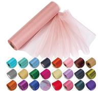 Trimming Shop Rouleau en Organza Snow Sheer, 25 m x 29 cm, pour Chaise, écharpe, Chemin de Table, décoration de fête de Noël et de Mariage, projets de Bricolage, Pêche