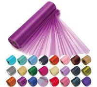 Trimming Shop Rouleau en Organza Snow Sheer, 25 m x 29 cm, pour Chaise, écharpe, Chemin de Table, décoration de fête de Noël et de Mariage, projets de Bricolage, Violet