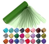 Trimming Shop Rouleau en Organza Snow Sheer, 25 m x 29 cm, pour Chaise, écharpe, Chemin de Table, décoration de fête de Noël et de Mariage, projets de Bricolage, Sauge
