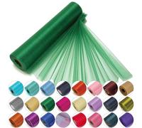 Trimming Shop Rouleau en Organza Snow Sheer, 25 m x 29 cm, pour Chaise, écharpe, Chemin de Table, décoration de fête de Noël et de Mariage, projets de Bricolage, Hunter Green