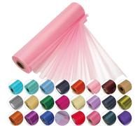 Trimming Shop Rouleau en Organza Snow Sheer, 25 m x 29 cm, pour Chaise, écharpe, Chemin de Table, décoration de fête de Noël et de Mariage, projets de Bricolage, Rose pour Bébé