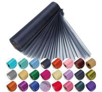 Trimming Shop Rouleau en Organza Snow Sheer, 25 m x 29 cm, pour Chaise, écharpe, Chemin de Table, décoration de fête de Noël et de Mariage, projets de Bricolage, Navy