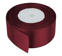 Trimming Shop Rouleaux de Ruban en Polyester satiné Double Face de 40 mm x 25 mètres pour Tissu, Bricolage, Artisanat, nœuds, emballages Cadeaux, décorations de Mariage, Bordeaux