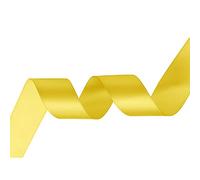 Trimming Shop Rouleaux de Ruban en Polyester satiné Double Face pour Tissu, Loisirs créatifs, nœuds pour Cheveux, Emballage Jaune 50 mm x 25 m