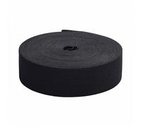 Trimming Shop Ruban adhésif plat élastique de 38 mm (1,5 pouce) de large, cordon élastique extensible pour la taille pour travaux de couture, vêtements, confection de robes, projets de bricolage, noir