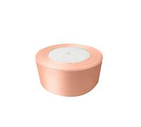 Trimming Shop Ruban Complet Peach 40 mm x 25 mètres, Satin Double Face, Couleur vive, 100% Polyester, pour Emballage Cadeau, décoration, Loisirs créatifs, Lavable en Machine