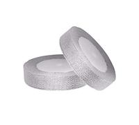 Trimming Shop Ruban de Noël argenté de 10 mm pour emballage cadeau, emballage cadeau, emballage cadeau, bricolage, décoration d'arbre de Noël et couronne, fabrication de nœuds pour cheveux, 5 m