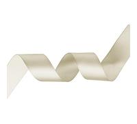 Trimming Shop Ruban de Satin Double Face en Polyester pour Tissu, Loisirs créatifs, nœuds pour Cheveux, Emballage crème 15 mm x 10 m