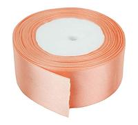 Trimming Shop Ruban de satin pêche de 40 mm pour emballage cadeau, rouleau de ruban en polyester double face de 25 m d’épaisseur pour création de bouquets, gâteau, accessoires capillaires DIY, couture