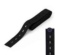 Trimming Shop Ruban élastique pour boutonnière - Cordon élastique - Bobine de 25 mm - pour Couture, Pantalon, vêtements de maternité, Couture, Tricot, Bricolage - 1 m - Noir