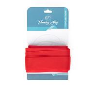 Trimming Shop Ruban gros grain rouge 25 mm x 10 m - Ruban en polyester côtelé durable pour emballage cadeau, grands nœuds, décoration de gâteaux, couture, artisanat et emballage