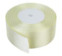 Trimming Shop Ruban Ivoire 40 mm x 25 mètres, Satin Double Face, Couleur vive, 100% Polyester, pour Emballage Cadeau, décoration, Artisanat, Lavable en Machine