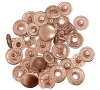 Trimming Shop S Lot de 100 boutons pression en métal durable sans couture pour vêtements, portefeuilles, pochettes, bricolage du maroquinerie, sac à main, vestes Or rose, 12 mm