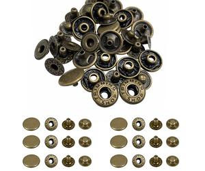 Trimming Shop S Lot de 100 boutons-pression en métal durable sans couture pour vêtements, portefeuilles, pochettes, bricolage du maroquinerie, sac à main, vestes, bronze 12 mm