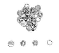 Trimming Shop sans Nickel Laiton Argent Jersey Boutons-Pression Non-Coudre Boutons Pression pour Artisanat de Cuir, Bébé Tissu et Bavettes - 10 Ensembles, 10MM