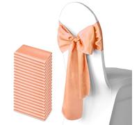 Trimming Shop Satin Sash Wedding Chair Cover Sashes Band Wider Fuller Bows Ribbon for Reception Birthday Banquet Party Decoration, 7” x 108” (18 x 274cm), Pêche, 25pcs
