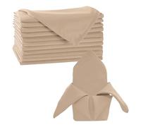 Trimming Shop Serviette de table en polyester 50 x 50 cm pour salle à manger, banquets, réceptions de mariage, galas, tissu léger et luxueux, lavable en machine, Polyester, beige, 20