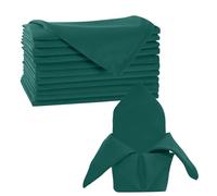 Trimming Shop Serviettes de table en tissu vert - Serviettes de Noël pour le dîner 100% polyester filé, 50 x 50 cm, résistantes aux taches, durables, lavables en machine, réutilisables pour la