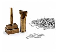Trimming Shop Set de 50 - Ovale Oeillets Passe-Fil avec Rondelles pour Tissu,Cuir, Sacs à Main, Boucles, Bannière Faisant, Arts et Artisanat - Argent Oeillets Avec Outil à Main, 25mm