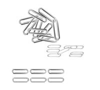 Trimming Shop Set de 50 - Ovale Oeillets Passe-Fil avec Rondelles pour Tissu,Cuir, Sacs à Main, Boucles, Bannière Faisant, Arts et Artisanat - Argenté, 40mm