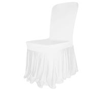 Trimming Shop Spandex Chaise Housse Tissu Extensible Amovible Lavable Protection Housses pour Mariages Banquets Cérémonie Hôtel Dîner Fêtes Décoration - Blanc Jupe, 100pcs