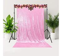 Trimming Shop Toile de fond à paillettes rose layette 1,2 x 2,1 m pour photographie de fond en tissu brillant pour anniversaire, photomaton de mariage, fête, bal de fin d'année, décoration de Noël