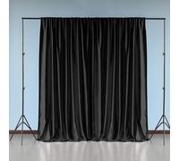 Trimming Shop Toile de fond noire, 3 x 3 m, 100 % polyester, anti-plis et lavable, accessoires de studio photo, tournage vidéo, photographie de mariage