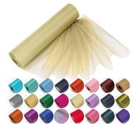 Trimming Shop Transparent Tissu Organza Rouleau 25m X 29cm Ivoire Neige pour Noël, Mariage ou Décoration de Fête à Paillettes Tissu